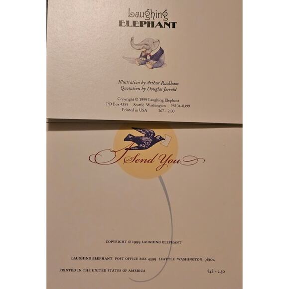 Vintage 1990s Laughing Elephant Greeting Cards Lot of 4 Unused (Gg105) - Picture 5 of 5
